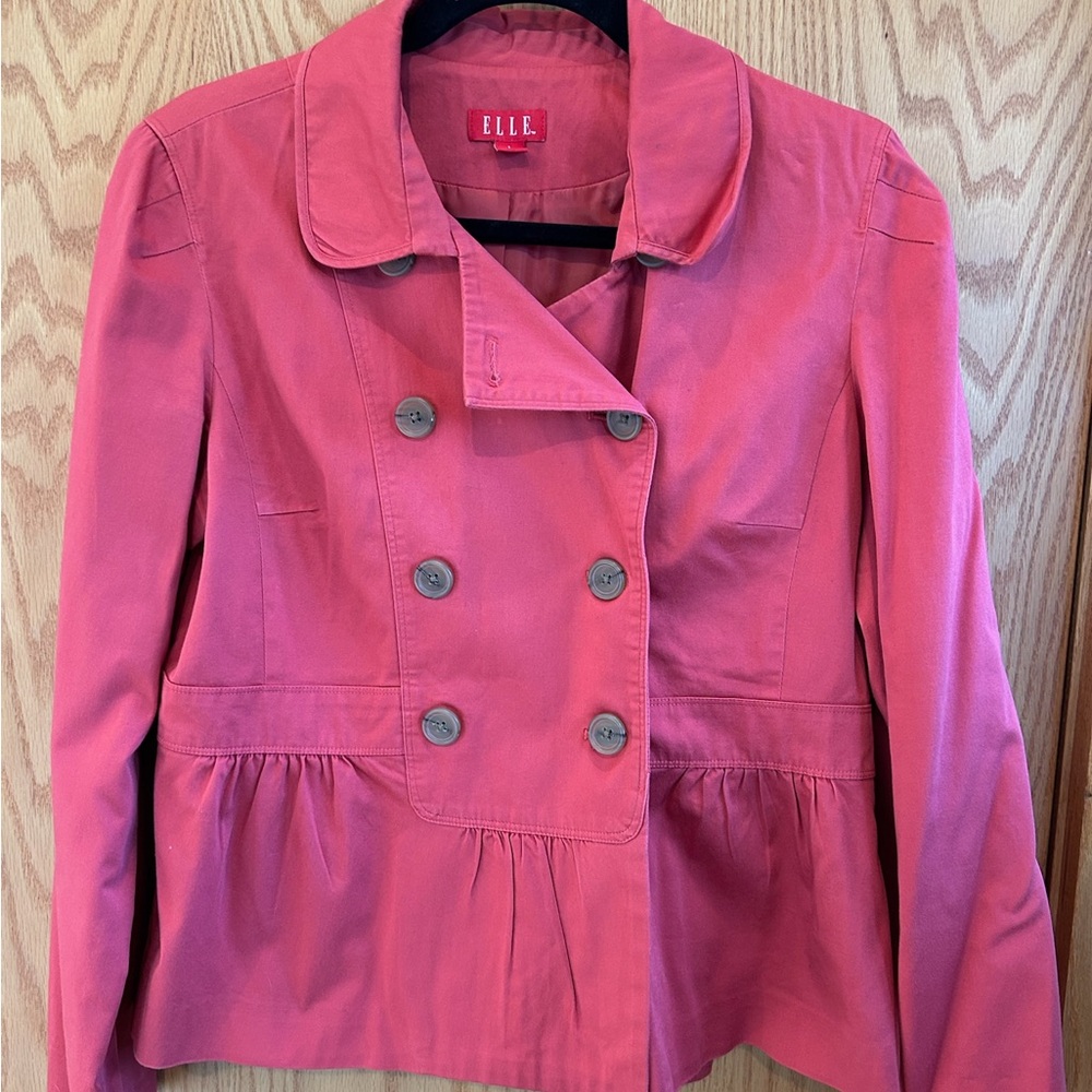 ELLE Women's Pink Double-Breasted Jacket